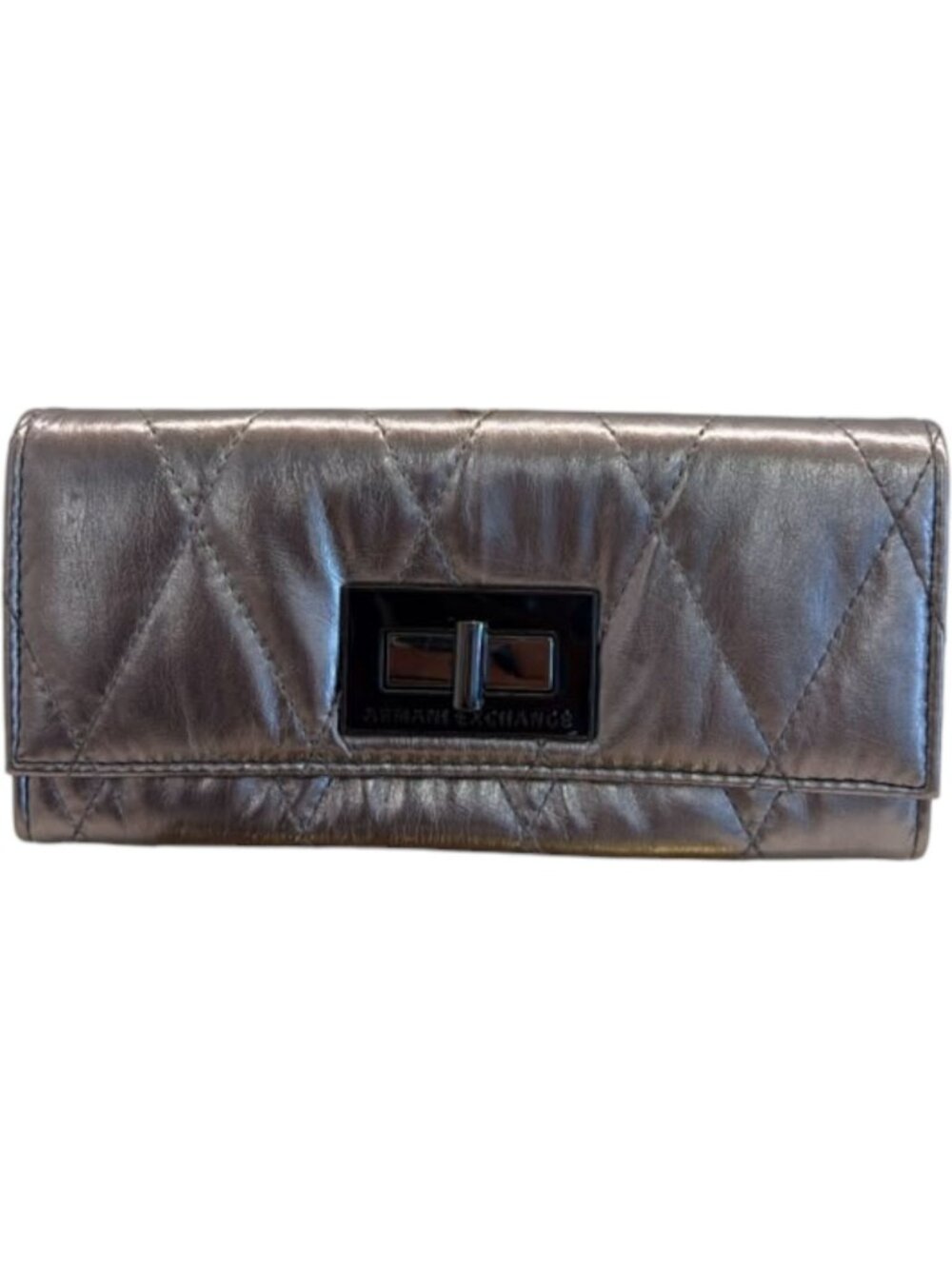 635136CR C1 Armani Exchange Wallet Long Silver Leather